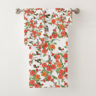 Ensemble de serviette de Bath de fleurs de faune