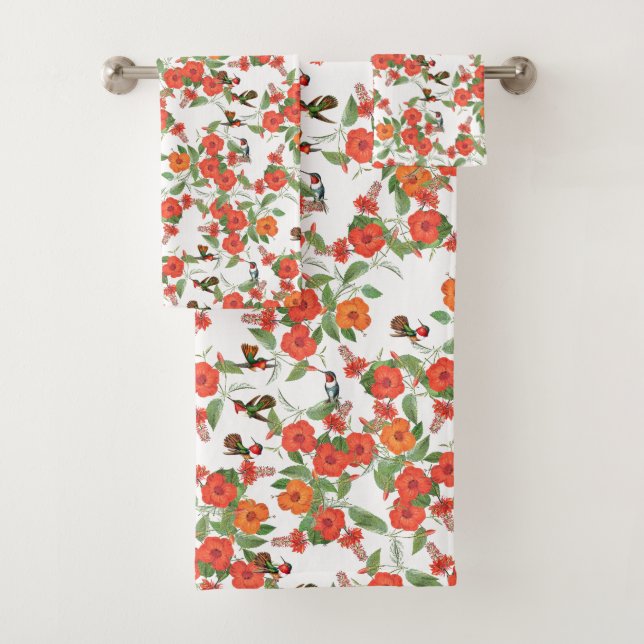 Ensemble de serviette de Bath de fleurs de faune (En situation)