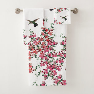 Ensemble de serviette de Bath de fleurs de pois