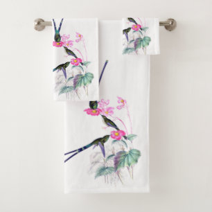 Ensemble de serviette de Bath de fleurs de rose