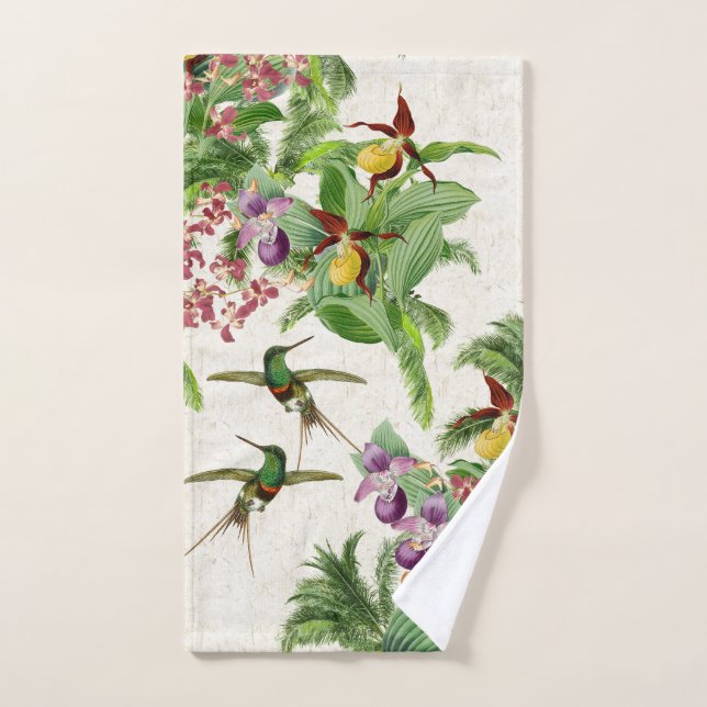 Ensemble de serviette de Bath de fleurs d'orchidée (Serviette à main)