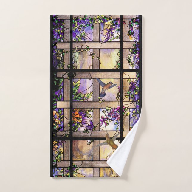 Ensemble de serviette de Bath de fleurs en verre (Serviette à main)