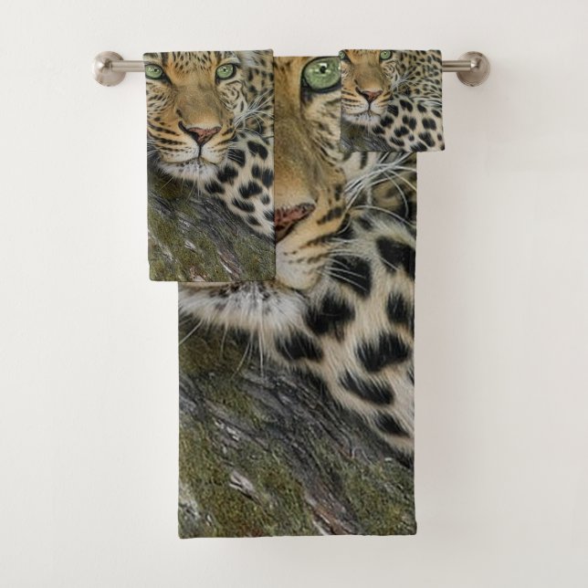 Ensemble de serviette de salle de bains de chat de (En situation)