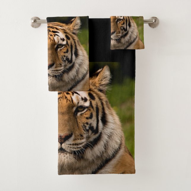 Ensemble de serviette de salle de bains de tigre (En situation)