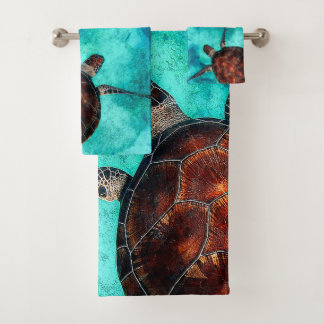 Ensemble de serviette de salle de bains de tortues