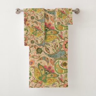 Ensemble de serviettes à fleurs de Paisley