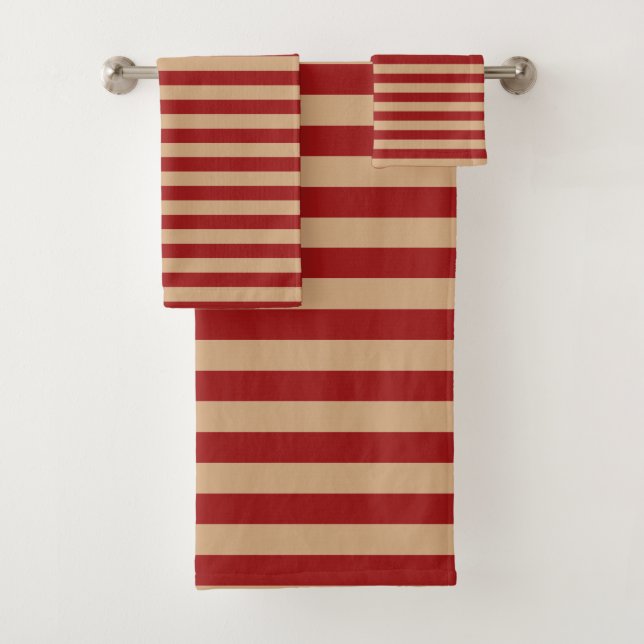 Ensemble de serviettes à rayures contemporaines De (En situation)