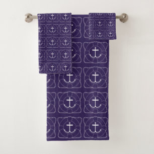 Ensemble de serviettes Ancres et Life Saver (impre