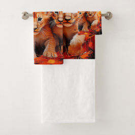 Ensemble de serviettes - Artwork de cinq lions Cub