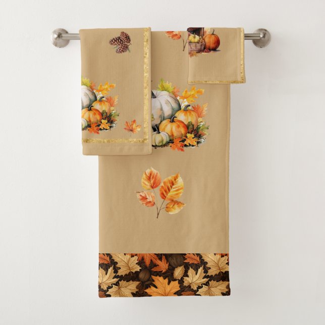 Ensemble de serviettes automne (En situation)