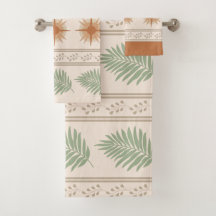 Ensemble de serviettes botaniques Boho Geo