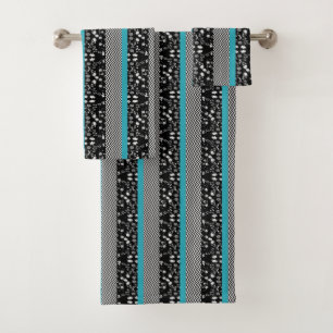 Ensemble de serviettes Classy Black/Grey et Aqua