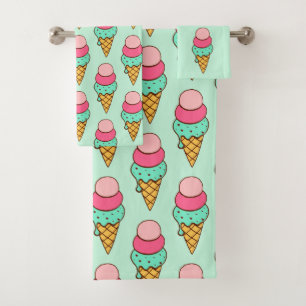 Ensemble de serviettes cônes de glace cadeau