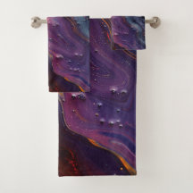 Ensemble de serviettes d'art à l'huile métallique