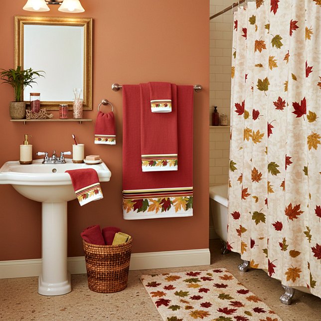 Ensemble de serviettes de bain à bordure de feuill (Créateur téléchargé)