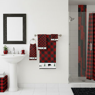ensemble de serviettes de bain à carreaux de buffl