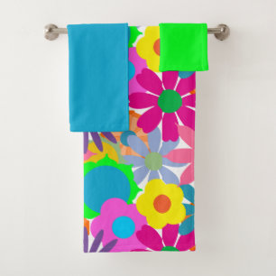 Ensemble de serviettes de bain à fleurs des années