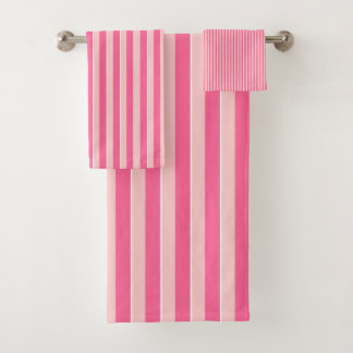 Ensemble De Serviettes De Bain À Grille Rose Clair