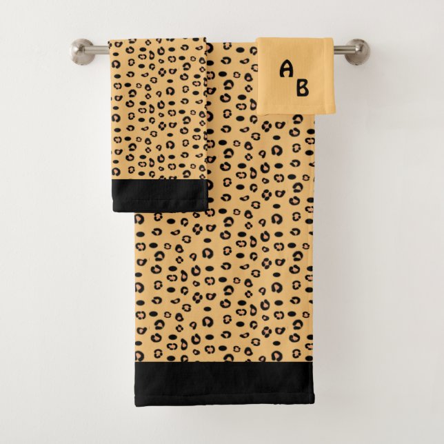 Ensemble de serviettes de bain à monogramme modern (En situation)
