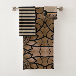 Ensemble de serviettes de bain à motif noir et mar
