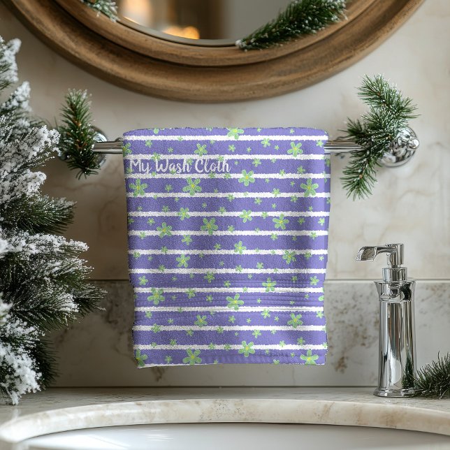 Ensemble de serviettes de bain à motifs floraux mo (Green Daisies Flowers Pattern Bath Towel Set)