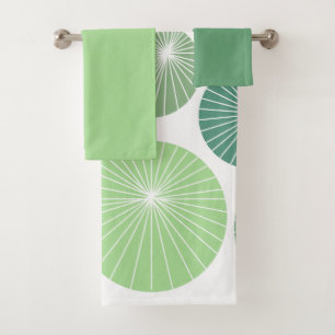 Ensemble de serviettes de bain à Pinwheel vert des