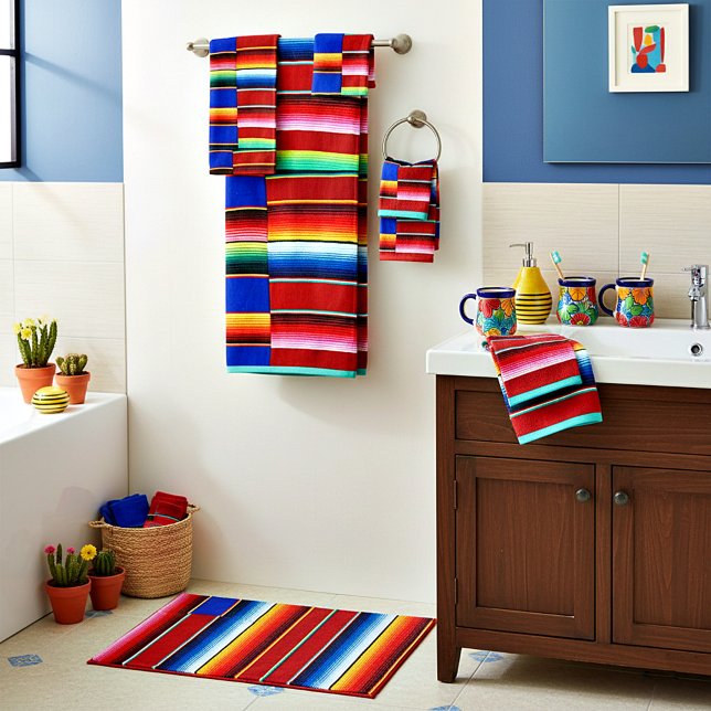 ensemble de serviettes de bain à rayures serape (Créateur téléchargé)