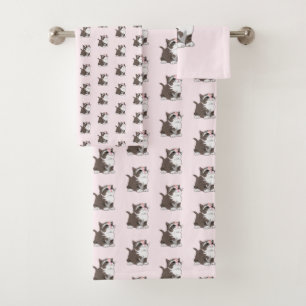 Ensemble de serviettes de bain avec de mignons cha