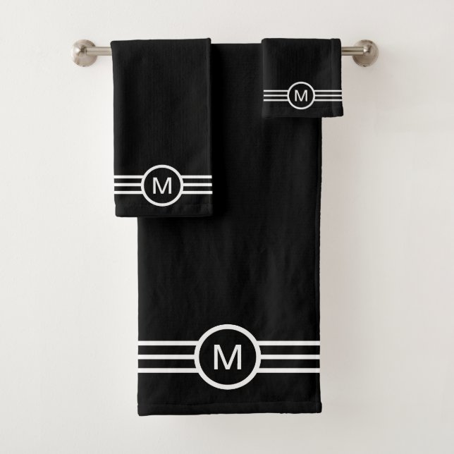 Ensemble de serviettes de bain avec monogramme et  (En situation)