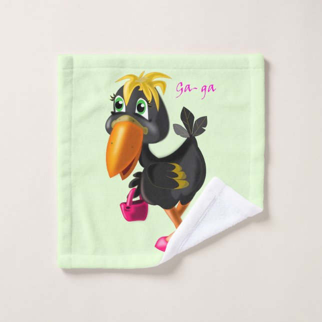 Ensemble de serviettes de bain avec oiseau moderne (Gant de toilette)