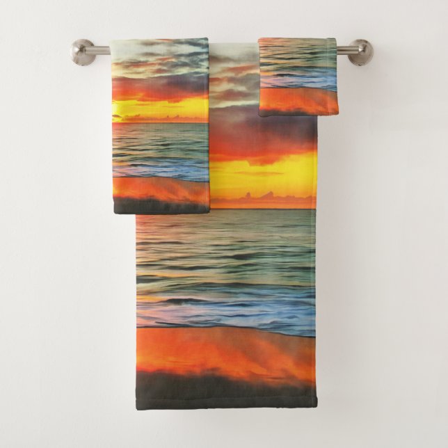 Ensemble de serviettes de bain Banderas Bay Sunset (En situation)