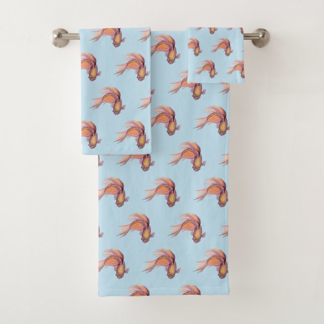 Ensemble de serviettes de bain Betta Fish (En situation)