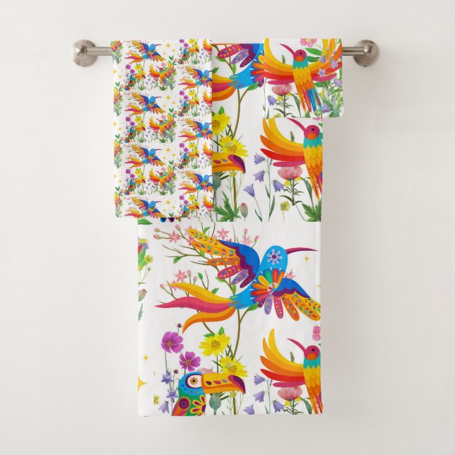 Ensemble de serviettes de bain Birds of Paradise (En situation)