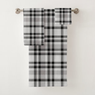 Ensemble de serviettes de bain blanc et gris noir
