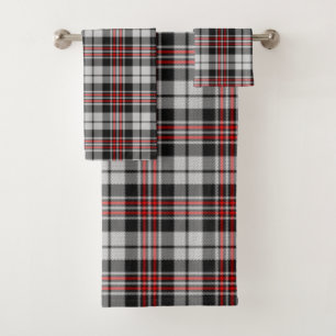 Ensemble de serviettes de bain blanc noir et rouge