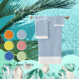 Ensemble de serviettes de bain bleu clair et blanc