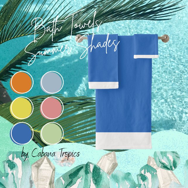 Ensemble de serviettes de bain bleu et blanc en fo (Créateur téléchargé)