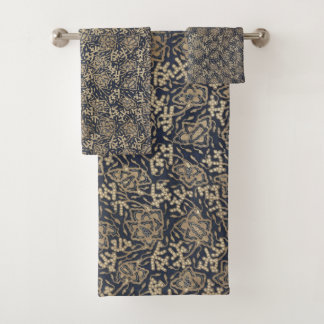 Ensemble de serviettes de bain bleu et crème paisi