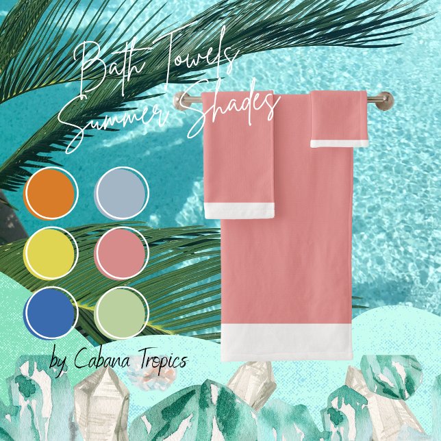 Ensemble de serviettes de bain bleu rose et blanc (Créateur téléchargé)