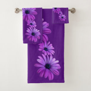 Ensemble de serviettes de bain bleu violet marron