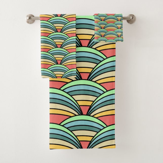 Ensemble de serviettes de bain Boho Rainbows (En situation)