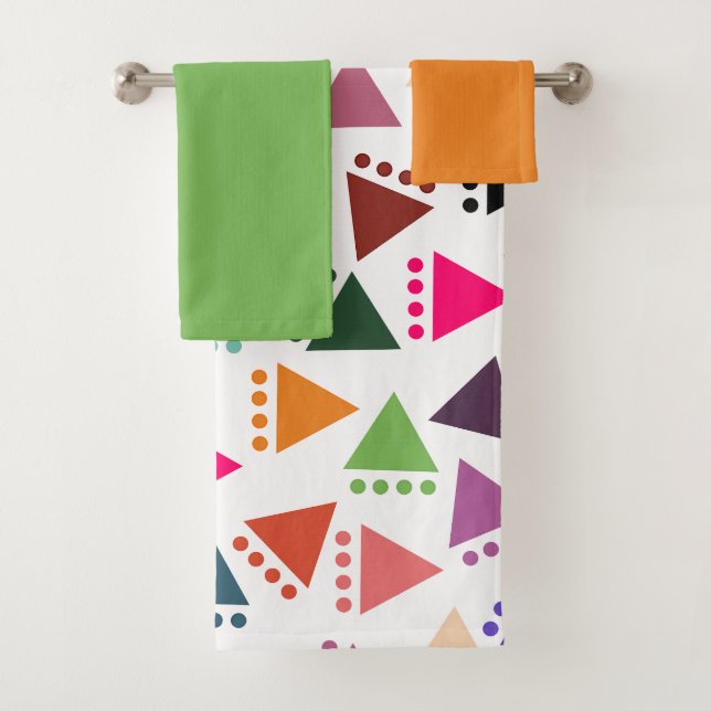 Ensemble de serviettes de bain Boho Triangles plus (En situation)
