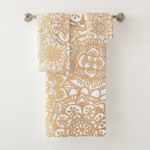 Ensemble De Serviettes De Bain Chic En Or Mandala