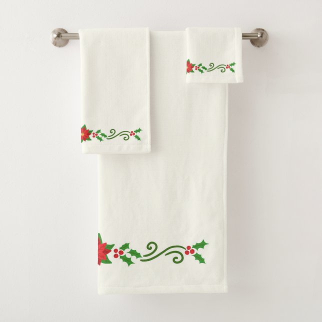Ensemble de serviettes de bain Christmas Holly et  (En situation)