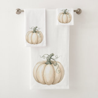 Ensemble de serviettes de bain citrouille aquarell