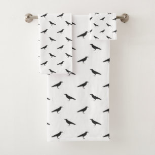 Ensemble de serviettes de bain corbeaux noirs
