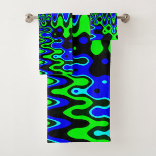 Ensemble de serviettes de bain d'art psychédéliq