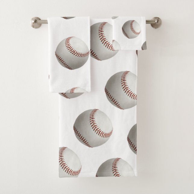 Ensemble de serviettes de bain de baseball (En situation)