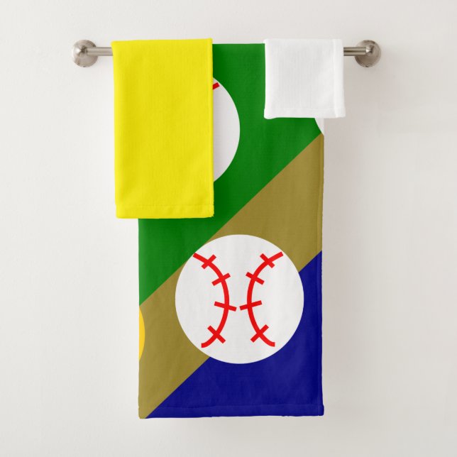 Ensemble de serviettes de bain de baseball/softbal (En situation)