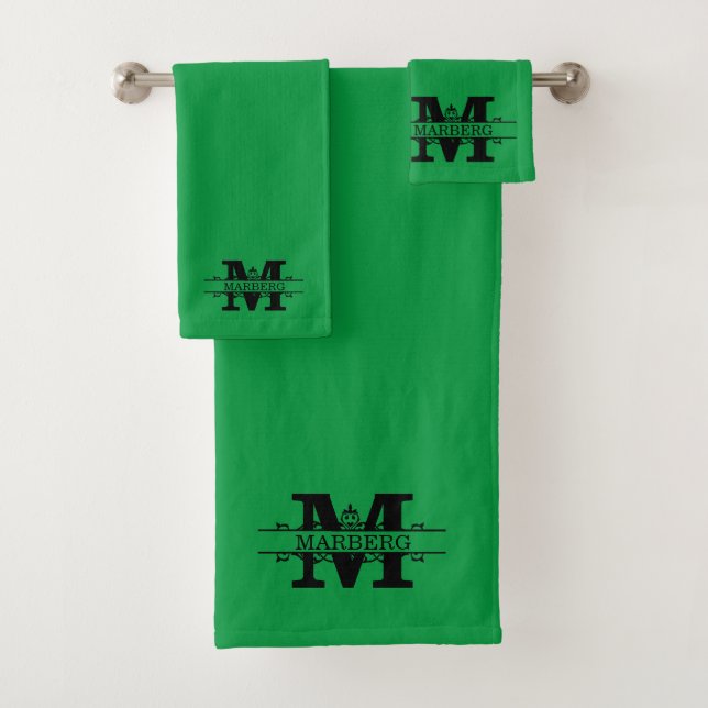 Ensemble de serviettes de bain de luxe à monogramm (En situation)